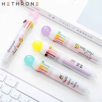 

Hethrone Lovely candy Power 10 Colors Chunky Ballpoint Pen School Office Supply Gift Stationery Papelaria Escolar Multicolor