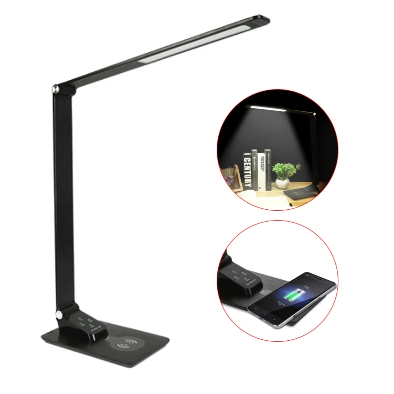  QI Wireless Charger with LED Desk Lamp USB charging Port For Mobile Phone Folding 12W Table Lamp fo - 4000010179482