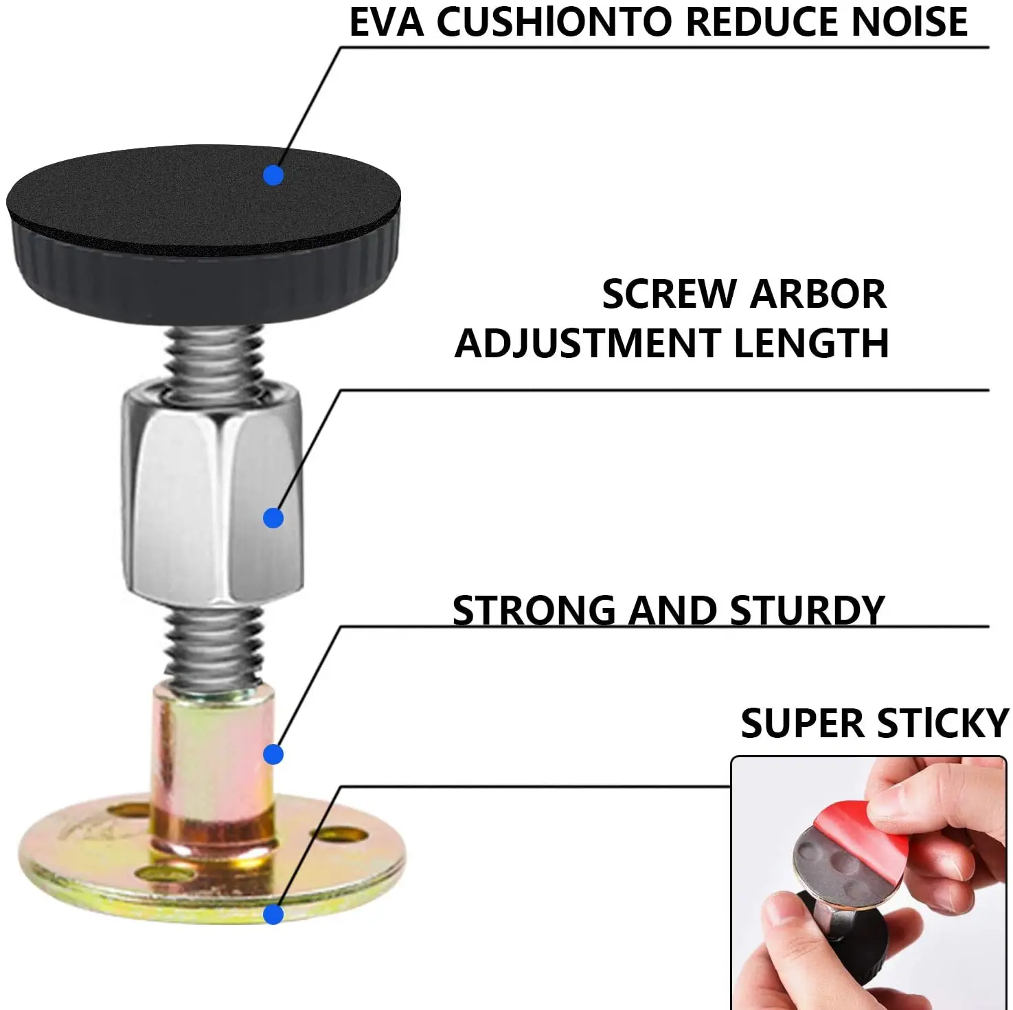 2pcs 침대 프레임 조정 가능한 스레드 헤드 보드 스토퍼 침대 옆 헤드 보드는 캐비닛 소파 용 흔들림 방지 해결사의 풀림을 방지합니다.
