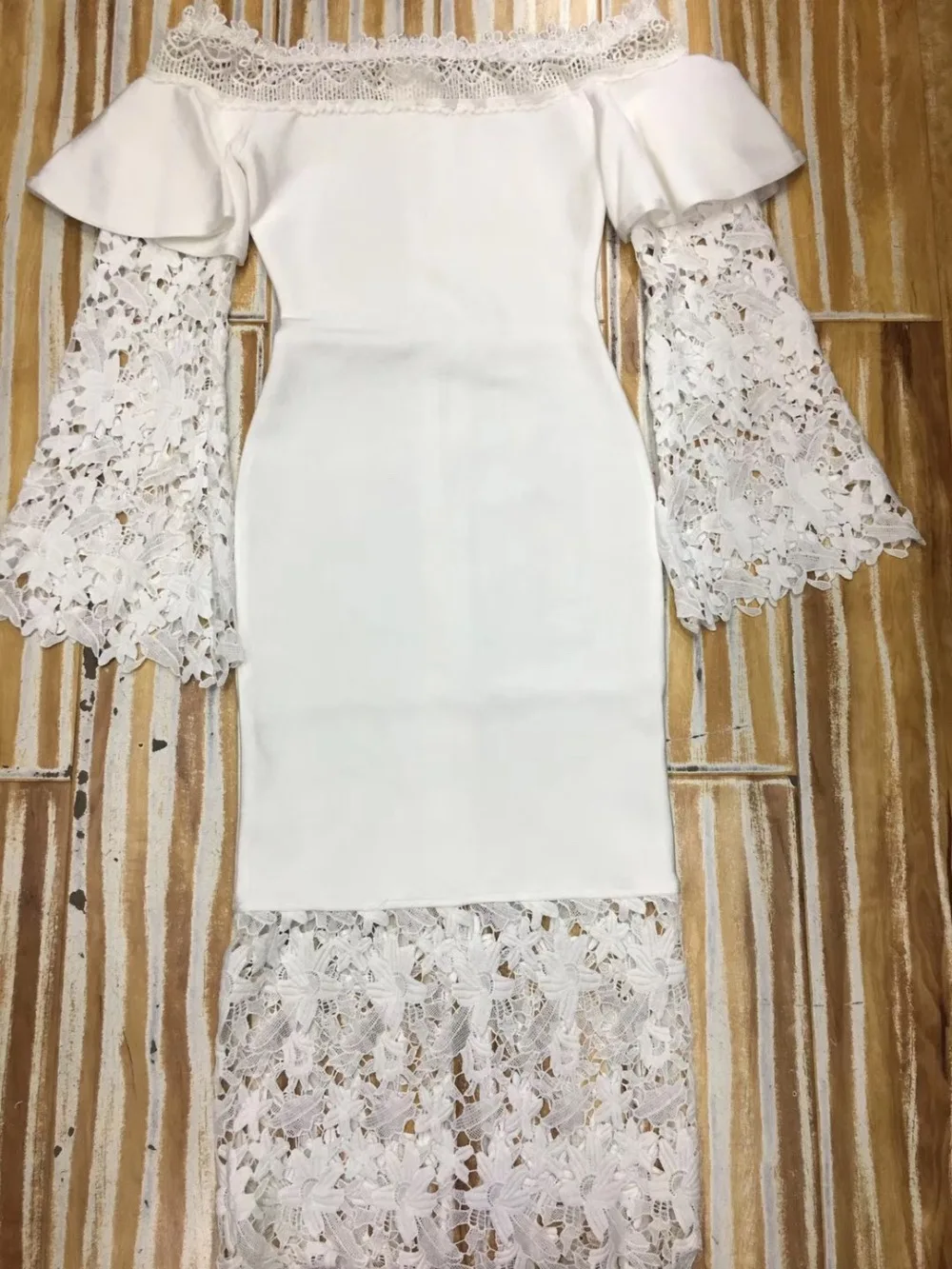 Быстрая горячее новое поступление цветочный дизайн с длинными рукавами сексуальное платье с открытыми плечами для клуба длинные знаменитые вечерние белое Бандажное платье