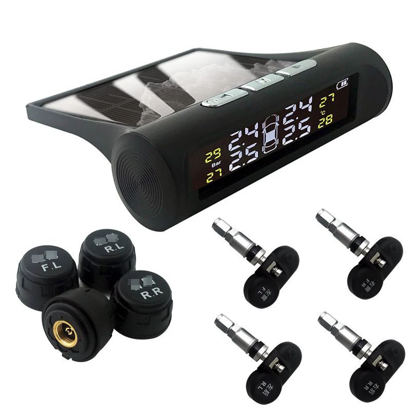 

Smart Car TPMS Tyre Pressure Monitoring System Solar Power Digital LCD Display Auto Security Alarm Systems Tyre Pressure