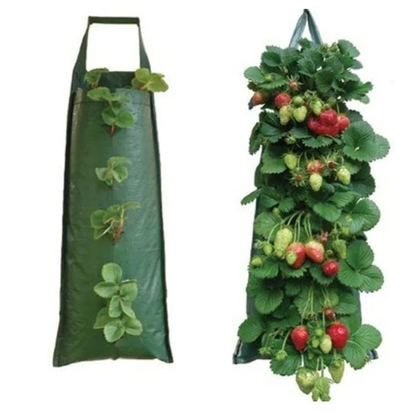 

Vegetable Strawberry Grow Bags Hanging Planting Bag Wall Hanging With Handles Gardening Supplies Multi-port Container Potted