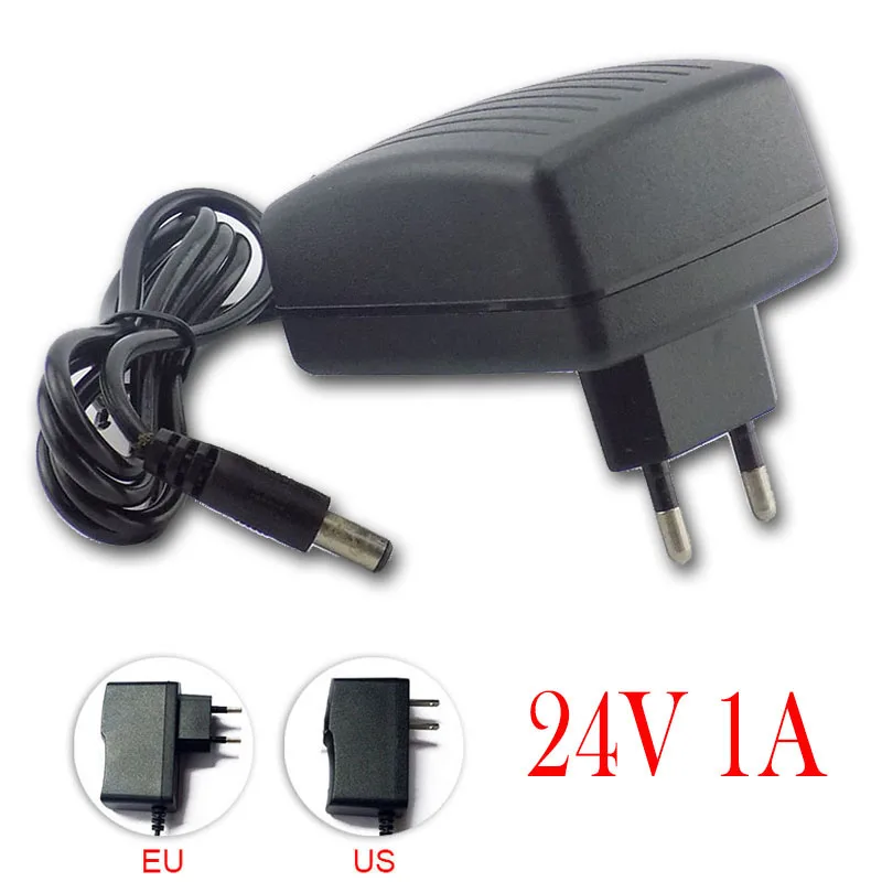 AC 100 V-240 V DC 24V 1A Мощность адаптера переменного тока преобразователь CC ТВ Камера зарядное устройство для ТВ переключатель для Светодиодные ленты света 5,5 мм* 2,1 мм US EU Plug N11