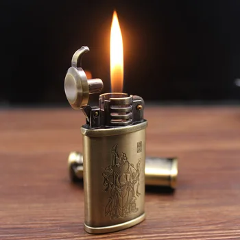 

Creative personality gas inflate lighter metal antique grinding wheel retro gasline cigarette lighter
