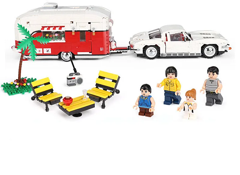 2436 шт., летние кирпичи для кемперов, креативная серия MOC, автомобильные кемперы, 08003, детские развивающие игрушки, строительные блоки, рождественские подарки