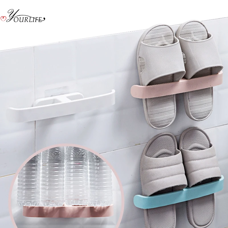 

OYOURLIFE Bathroom Wall Mounted Slippers Hanger Shoe Organizer Family Storage Shoe Rack Can Space Saving Hanging Shoe Box