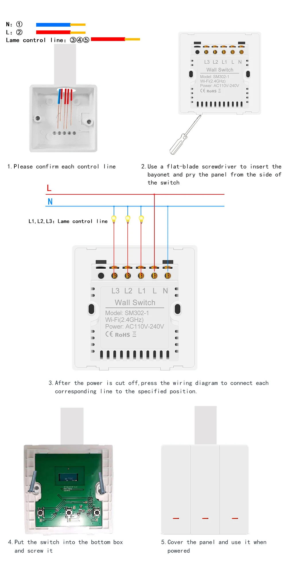 Zigbee умный светильник механический переключатель настенного выключателя Панель голос Управление работать с Alexa Echo Google Home 1/2/3-Банда мощность Изготовитель: Tuya