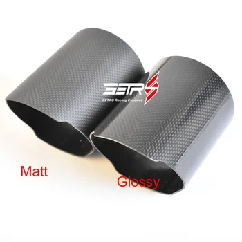 

1PC Car Universal Case Matt Glossy Exhaust Tip Housing Carbon Fiber Exhaust Muffler Pipe Tip Cover With Straight Carbon Cover
