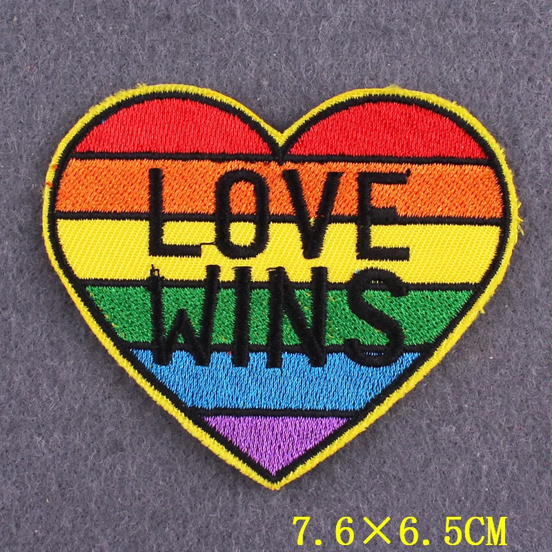 Love is Love Badges Gay Pride LGBT Patch Iron On Patches For Clothing Stickers Rainbow Patches On Clothes Stripes Accessory