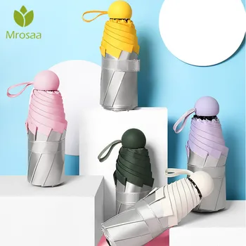 

Mrosaa 8K Small Fashion Folding Umbrella Rain Women Gift Men Mini Pocket Parasol Girls Anti-UV Waterproof Portable Travel