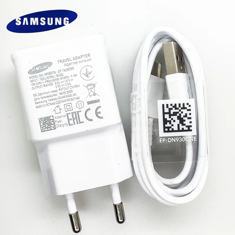 Оригинальное быстрое зарядное устройство Samsung 9 В/1 67 А зарядный адаптер usb c кабель