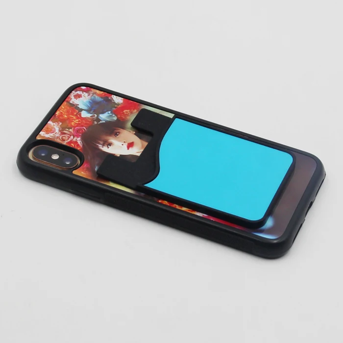 100pcs/lot Sublimation blank Silicone Credit Pocket Adhesive Fashion Cell Phone Holder ID Card Holder Case sticker