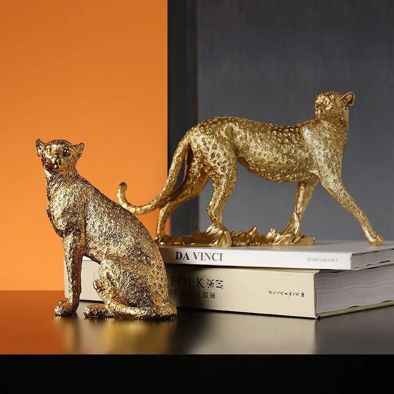 

Home decoration animal simulation ornament resin crafts living room bedroom Xuanguan TV cabinet decoration crafts money leopard