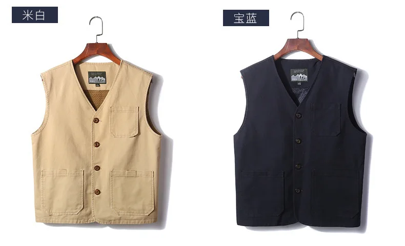 8513 Spring New Style Middle-aged Men Bags Waistcoat Daddy Clothes V-neck Men Waistcoat