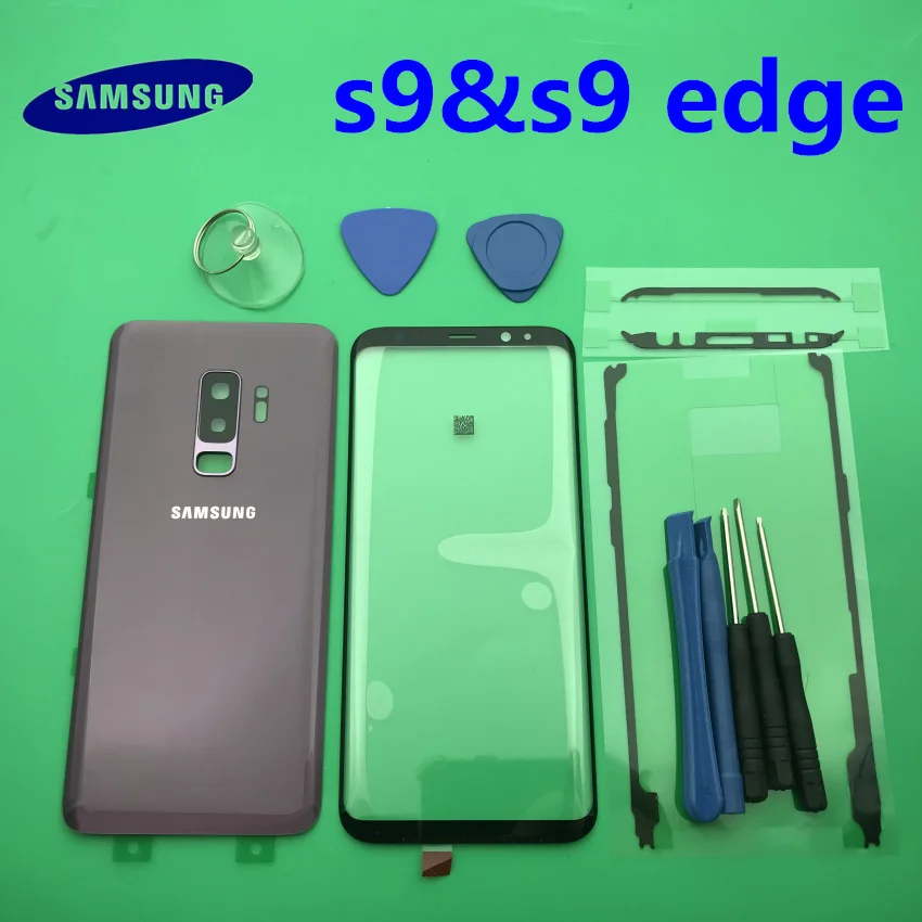 Оригинал для samsung Galaxy S9 G960 plus G965 задняя крышка батарейного отсека корпус с ушной