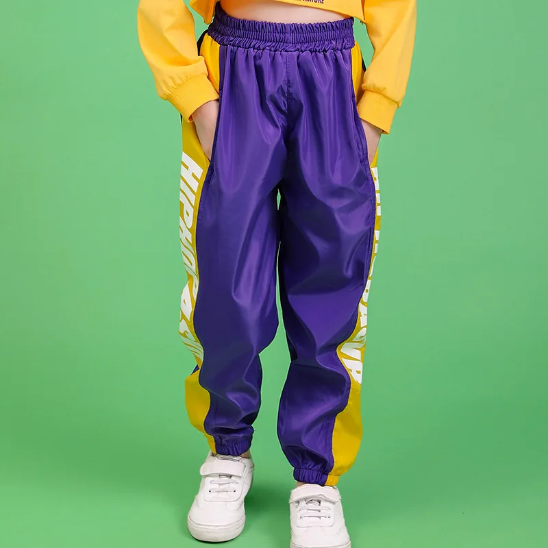 Jazz Dance Costumes Hip Hop Kids Long Sleeve Hooded Crop Top Jogger Pants Girls Hiphop Clothes Street Dance Stage Show Wear (23)
