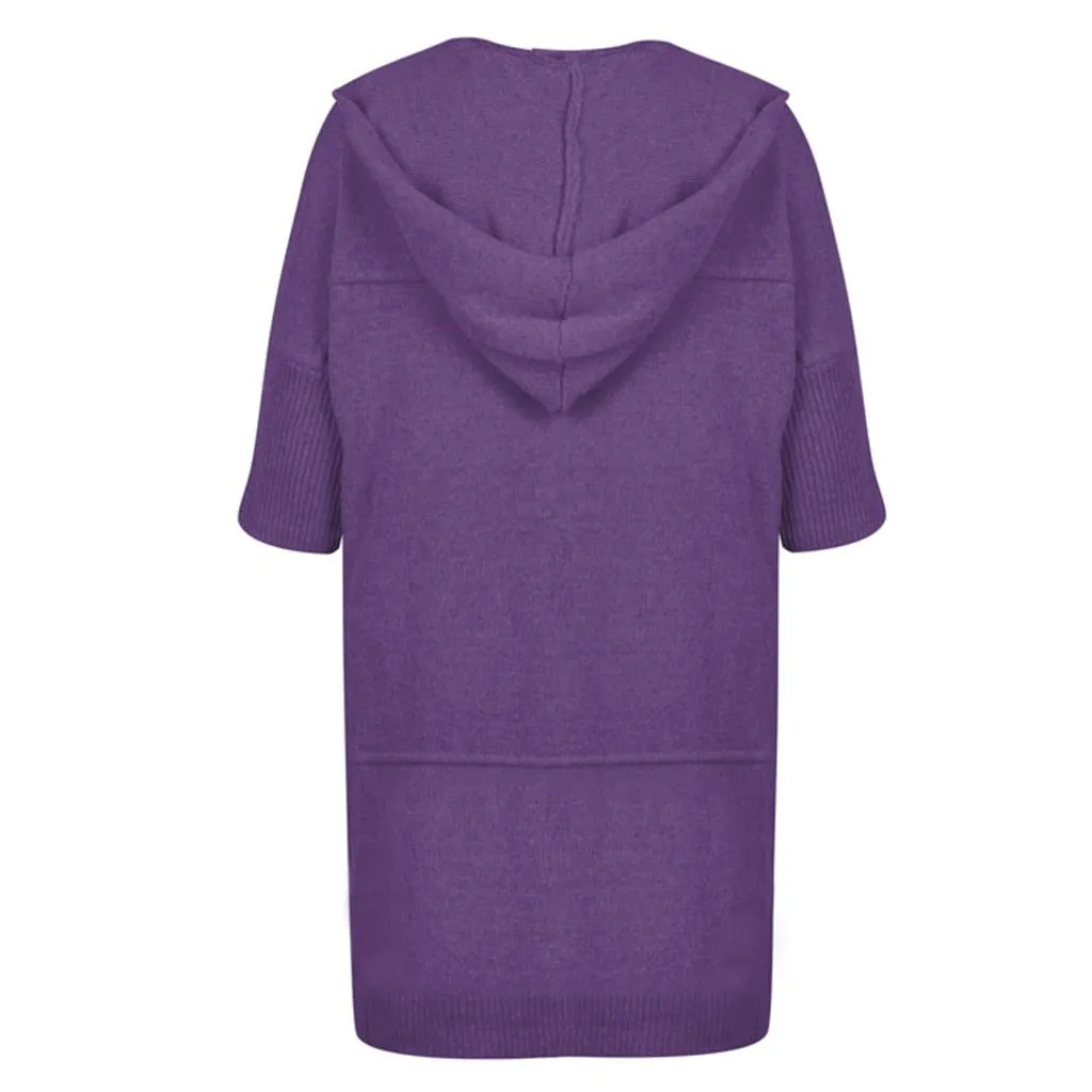Женские шерстяные свитера модные средней длины кашемировый кардиган женский свободный свитер для женщин верхняя одежда пальто с карманами# J30