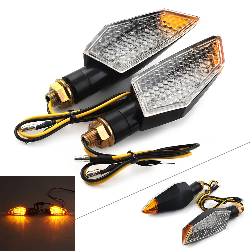 1 Pair Motorcycle Turn Signals LED Light Indicators Mini Blinker Flashing Lamp 8mm Hole Fairing Universal for YAMAHA SUZUKI |