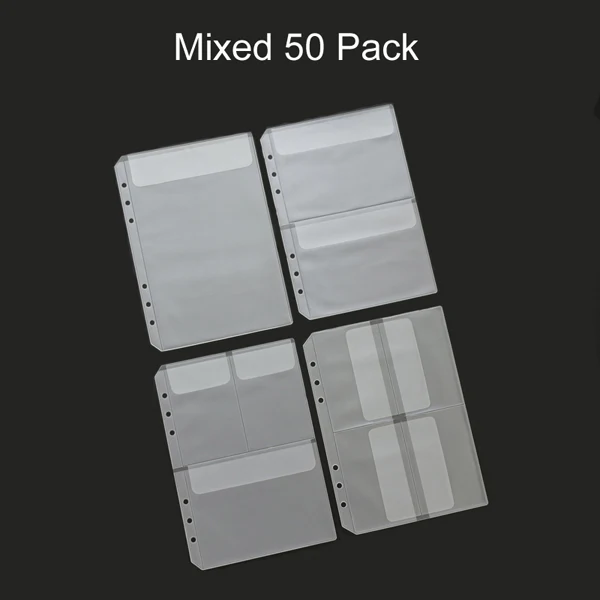 Mixed 50 Pack 50 упаковок, ПВХ наклейки для хранения и органайзер, сумка-держатель, спиральная записная книжка, аксессуары А5, А6, кольцо, держатель для мелких вещей - Цвет: Mixed 50 Pack