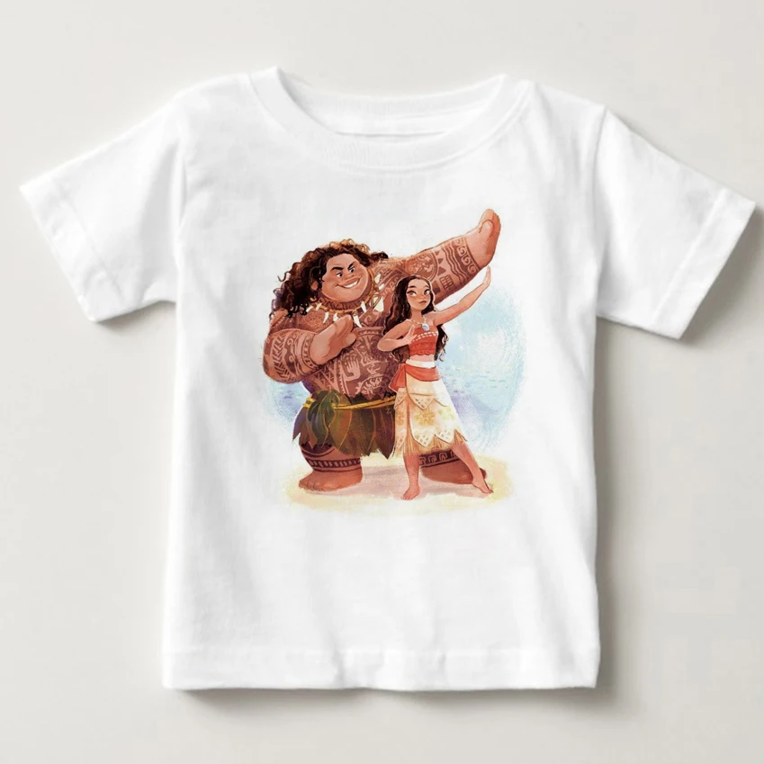 

Children Clothes Moana Vaiana School Shirts for Boys and Girls Tops Tees Trolls Cotton Printed Summer T-shirt Kid Clothing 2019