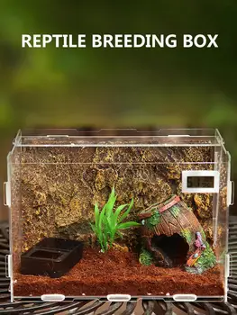 

Acrylic Reptile Breeding Box Transparent Reptile Tank Insect Spider Lizard Climbing Pet Feeding Box Pet Product Terrarium 20E