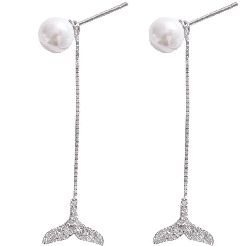 Long Earrings M MISM модные длинные серьги с рыбьим хвостом новые модные дизайнерские ювелирные изделия Богемия ручной работы животных Висячие серьги для женщин подарок - Окраска металла: Long Earrings