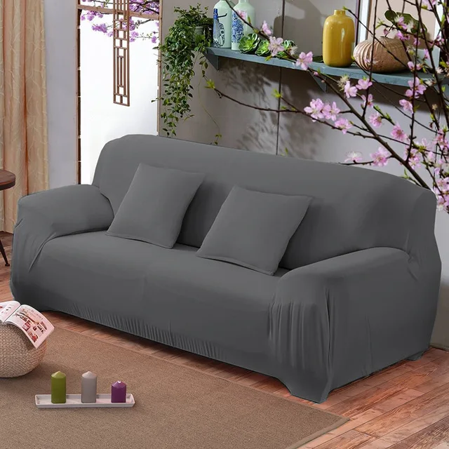 22 цвета на выбор, Одноцветный чехол для дивана, растягивающийся чехол для дивана, чехлы для дивана на двоих, чехлы для полотенец - Цвет: Grey