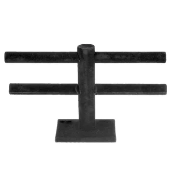 

2 Tier Home Desktop Collection Display Detachable Free Standing Velvet Bedroom Earring Stand T Shape Practical Jewelry Storage