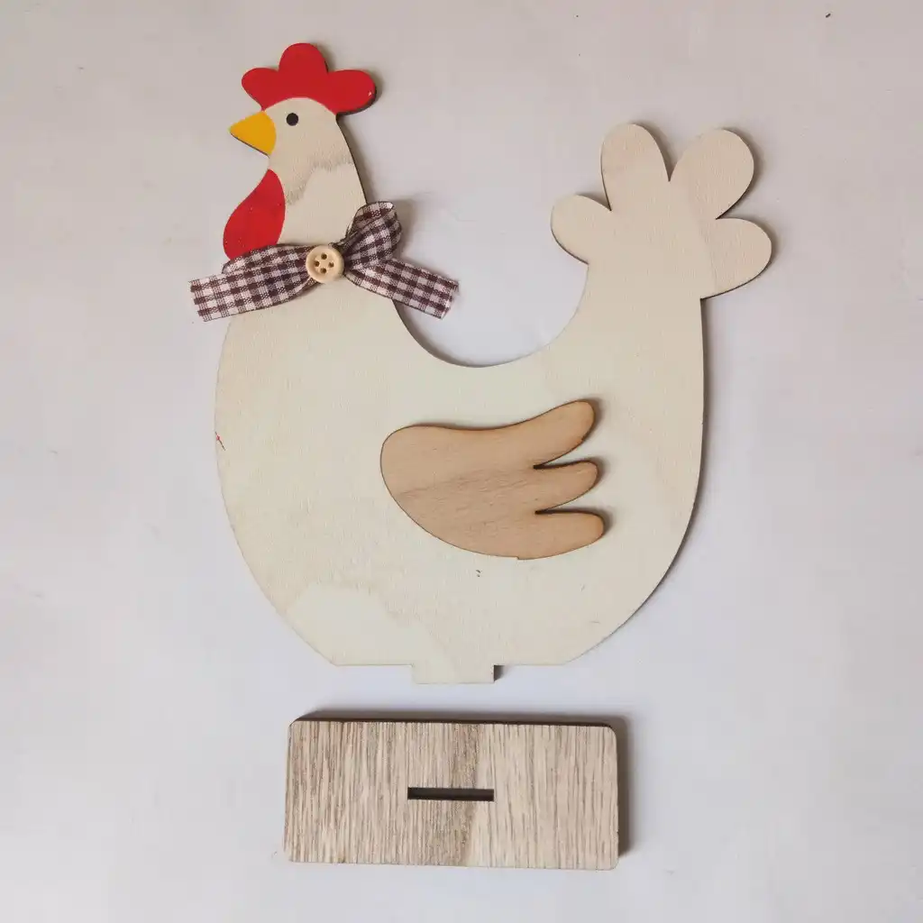 Dia da páscoa decorações de madeira galo galinha formas ornamentos artesanato presentes