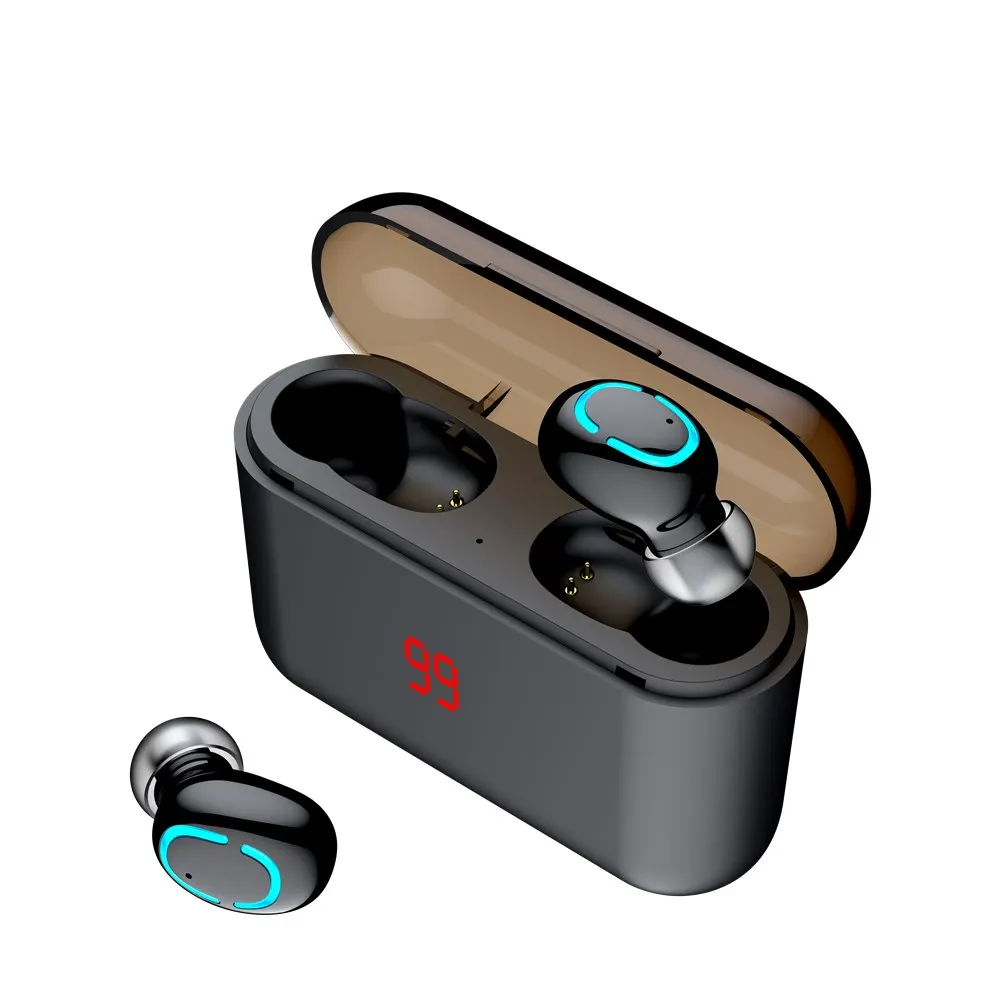 wireless earphones led power display 04