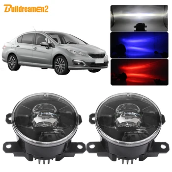 

Buildreamen2 For Peugeot 408 2017 2018 Car Styling 4000LM Fog Light LED Lens Fog Lamp Devil Eye DRL H11 12V High Bright