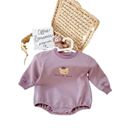Ensemble 2 pièces pour bébé fille, combinaison à manches longues, body + pantalon, dessin animé ours, nouvelle collection automne 