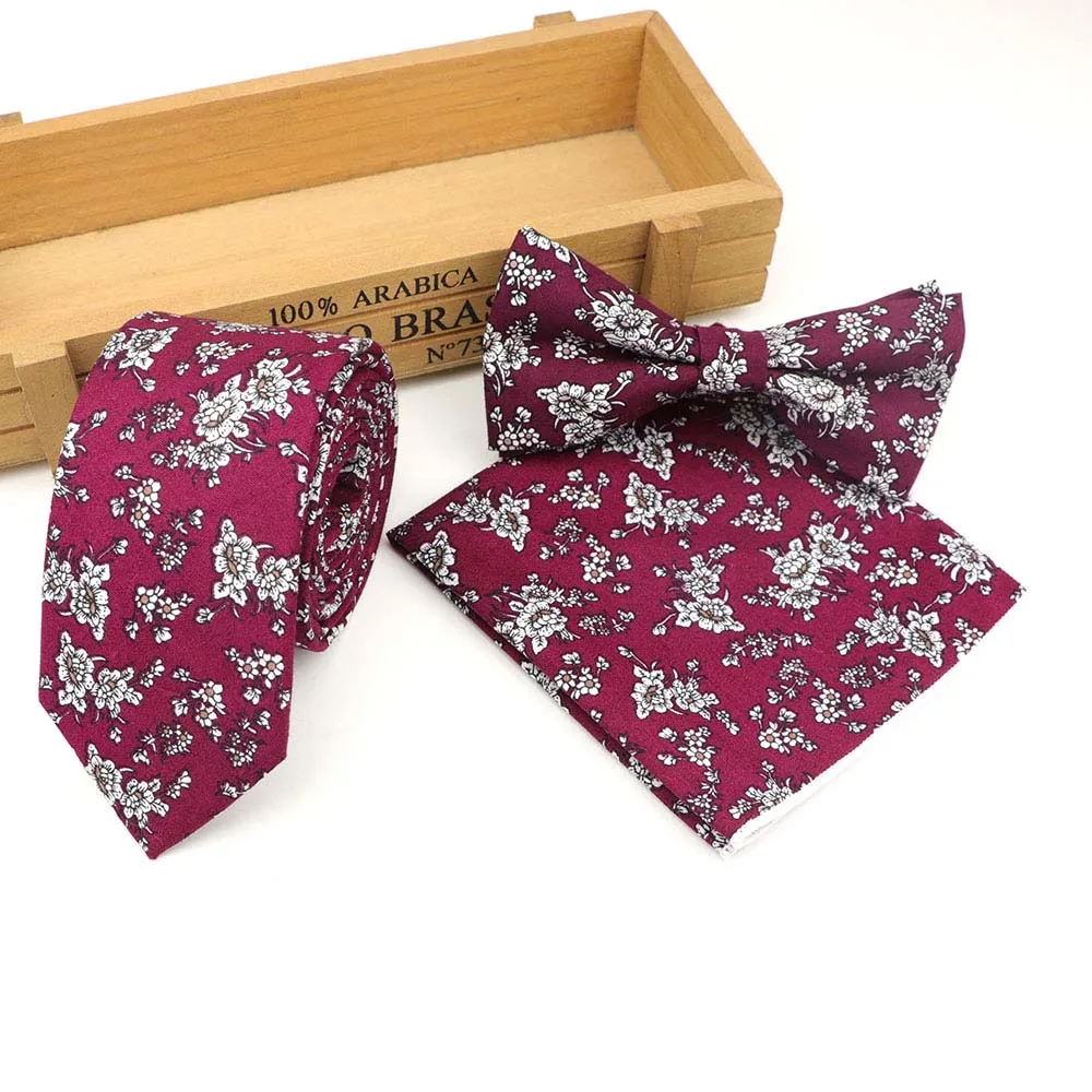 Хлопковый галстук для шеи, набор для мужчин, тонкий галстук, галстук-бабочка, носовой платок, Papillon, DEWIN Panlaque, Свадебный галстук-бабочка, 3 шт - Цвет: 5