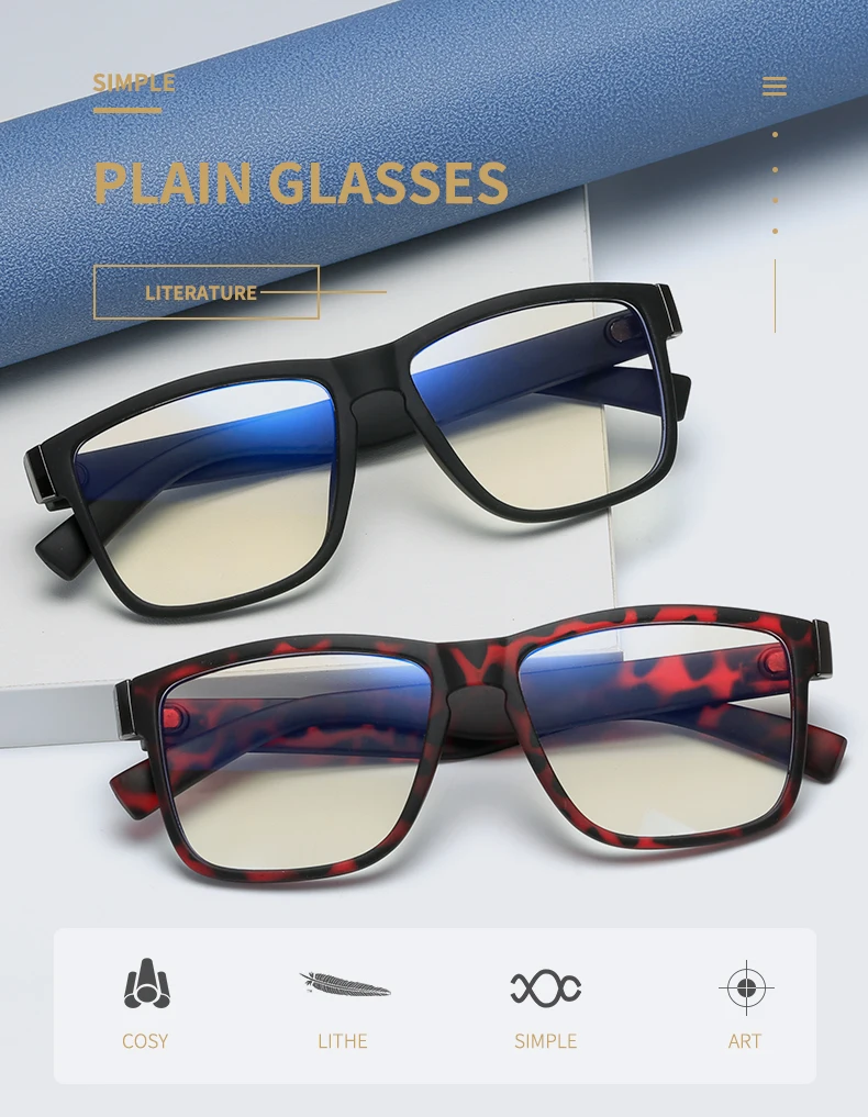 Fashion Anti Blue Light Glasses Frame For Men Women Clear Lens Computer Gaming Eyeglasses Square Eyewear Anti-UV Optical Frame blue light blocking glasses