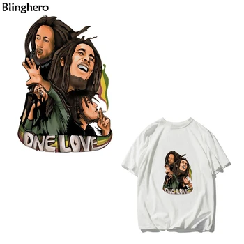 

20pcs/lot Blinghero Bob Marley Thermal Patches Cool Heat Transfer Patch Stickers DIY Appliques Iron-On Transfers Gift BH0346