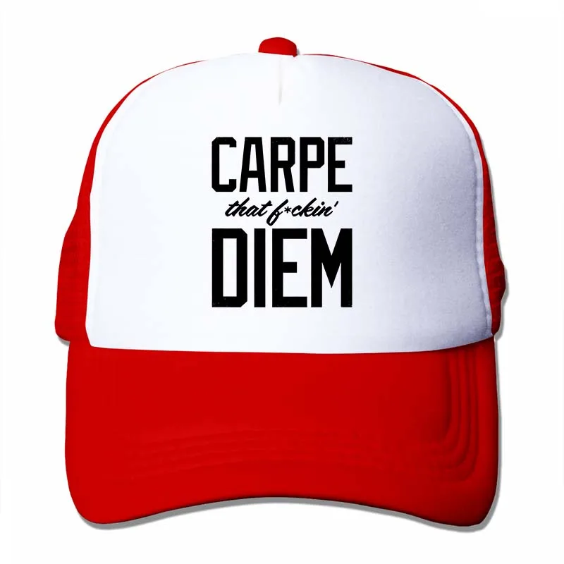 Carpe Diem бейсбольная кепка для мужчин и женщин, Кепка-Дальнобойщик, модная Регулируемая Кепка - Цвет: 4-Red