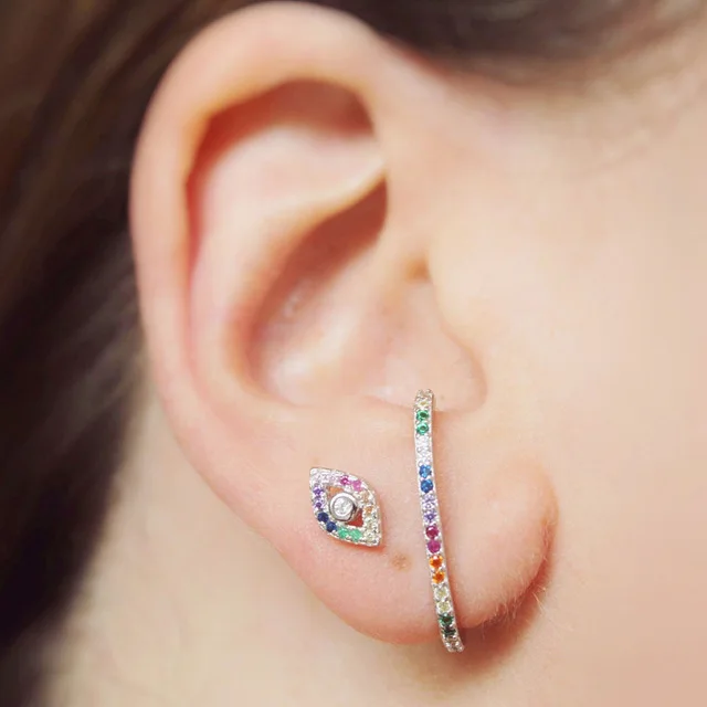 

Женские серьги-каффы из серебра 925 пробы с фианитом