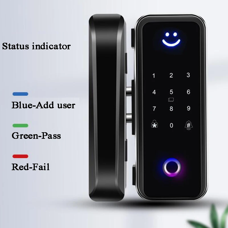 Kopen Glas Deurslot Bluetooth Ttlock Biometrische Vingerafdruk Slot Een Tijd Code Rfid Afstandsbediening Telefoon Gateway Kantoor Workshop Lock