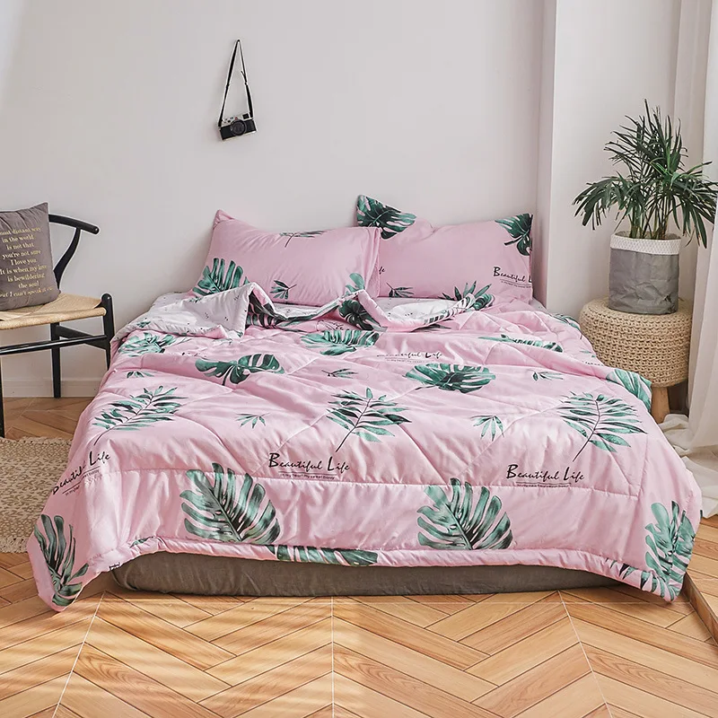 

Nantong Textile Imitation Cotton Brushed Air Conditioner Summer Blanket Simple Single Person Double Quilted Summer Quilt Four-pi