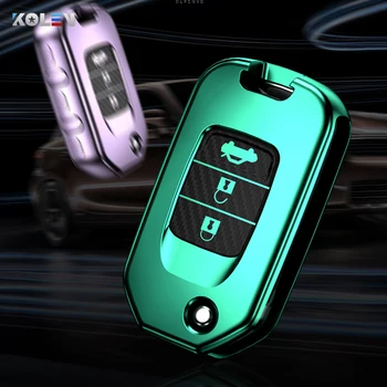 

New TPU Carbon Fiber Car Remote Key Case Cover Fob For Honda Civic Accord CR-V HR-V Jade Odyssey Crider Fit Pilot Auto Key Shell