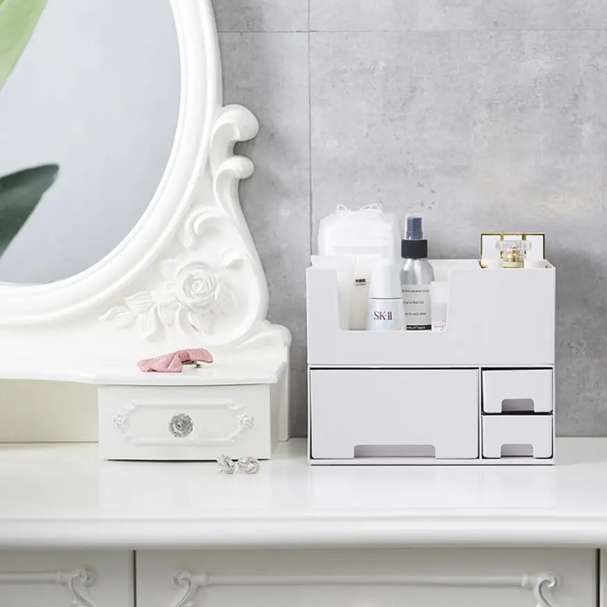

NEW SALE Makeup Organizer Box Jewelry Nail Polish Plastic Makeup Box Home Desktop Organizer Cosmetics