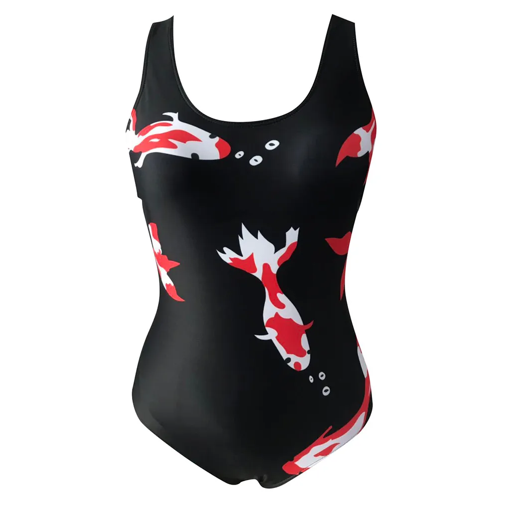 JAYCOSIN Sexy Beach Siamese swimwear women one-piece summer sexy slim fashion goldfish print bikini sunshine bathing swimsuit 
