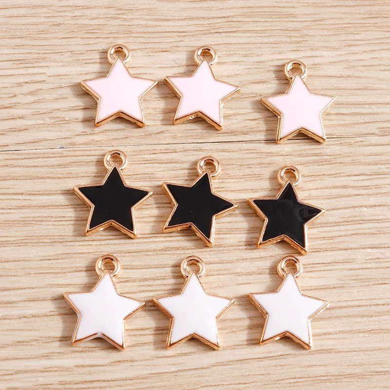 10pcs/lot Enamel Alloy Enamel Charms for Jewelry Making Cute Moon Star Sun Charms Pendant for DIY Necklaces Earrings Accessories