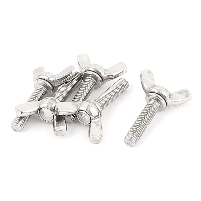 M6x25mm 1,0 мм Шаг 304 из нержавеющей стали винты крыла бабочки 5 шт