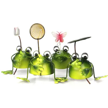 

Iron Frog Ornaments 4-Piece Set Home Gardening Creative Lovely Decoration Ornaments