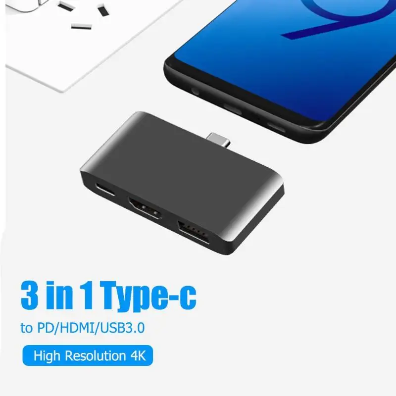 3 в 1 Тип C к PD/HDMI/USB3.0 адаптер для nintendo Switch многофункциональное приложение выход Поддержка 60 Вт 4 к игровой конвертер