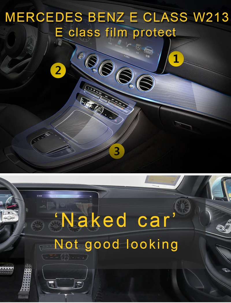 Для Mercedes Benz E Class W213- Автомобильная центральная консоль пленка крышка приборной панели защитная пленка наклейка аксессуары