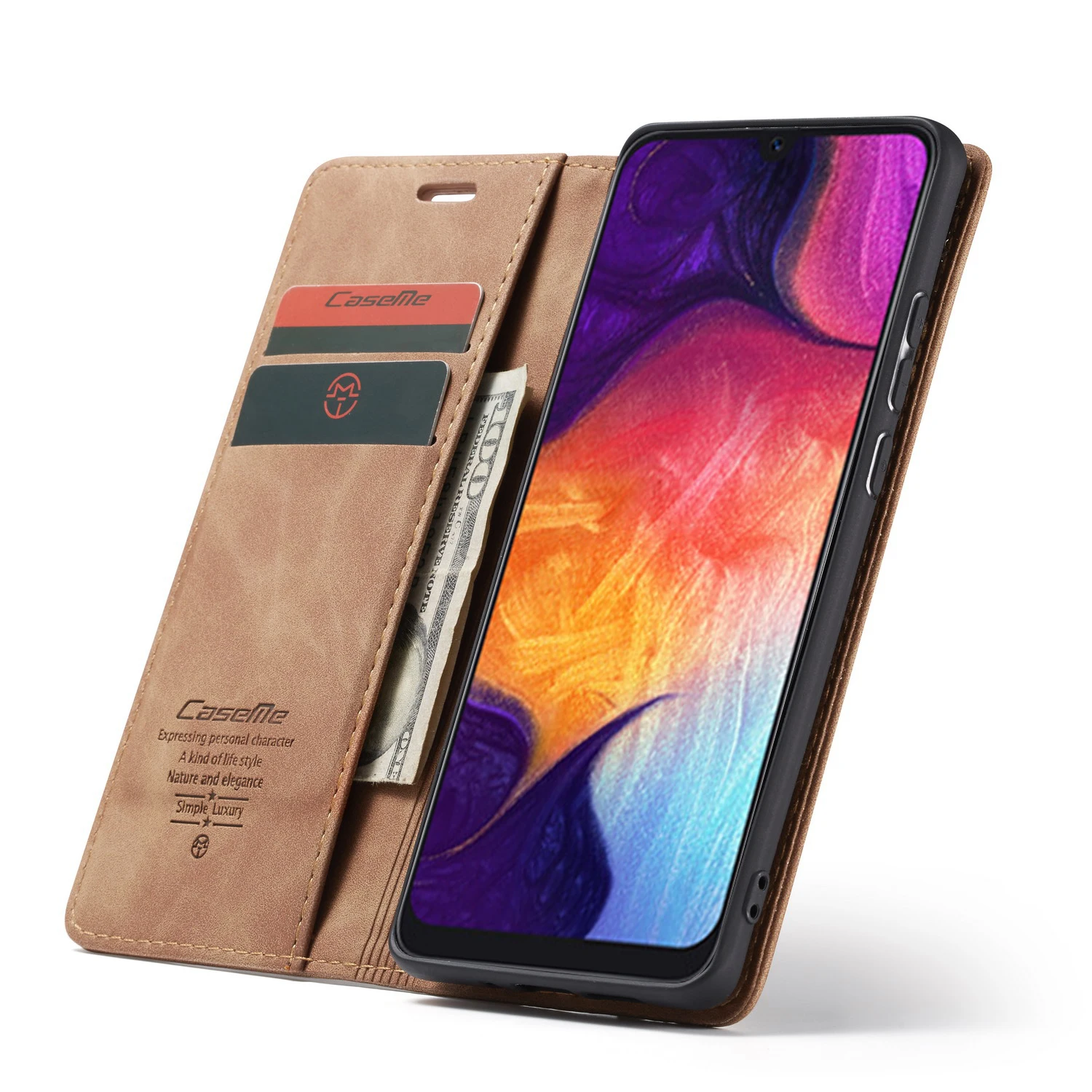 Чехол MEGSHI для Samsung A30 A20, кожаный чехол-книжка на магните, чехол-книжка для Samsung A70 - Цвет: Khaki