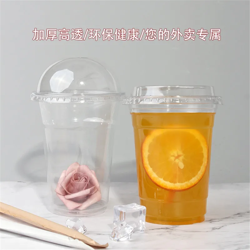 50pcs Net red PET transparent milk tea cup plastic cups  8oz/12oz/14oz/16oz/20ozpackaging coffe juice cold drinks cup with lid -  AliExpress