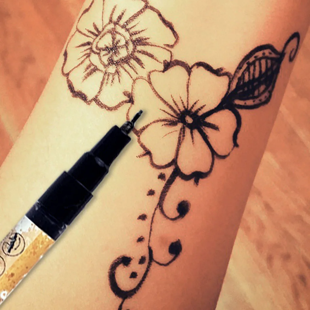 Fabric Markers Single Tip Black Pigment Fine Permanent Graffiti Coloring Fabric Pens. Child Safe & Non Toxic